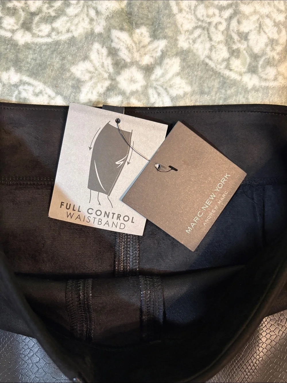 Black Faux Leather & Suede Pencil Skirt - Women's